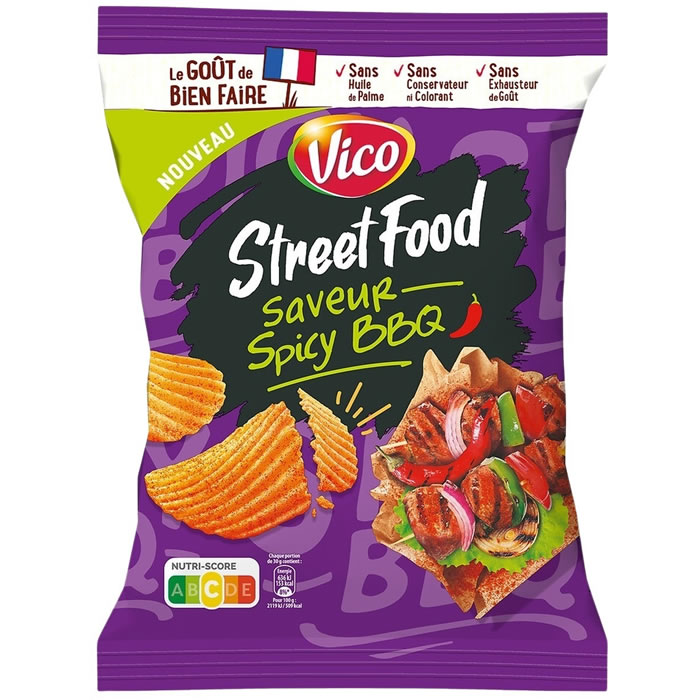 VICO Street Food – Chips ondulées au spicy barbecue 120g