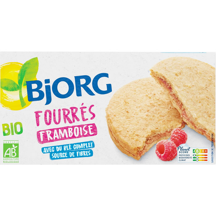 BJORG – Biscuits fourrés à la framboise bio 175g