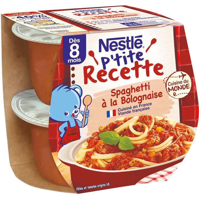 NESTLE P’tite Recette – Spaghetti à la bolognaise 2x200g