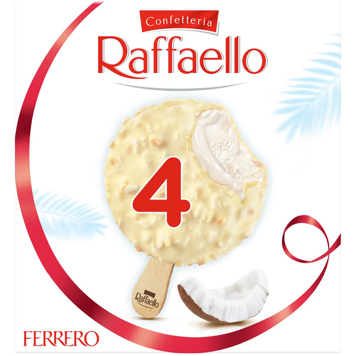RAFFAELLO – Bâtonnets glacés à la noix de coco et amande 4×47,5g