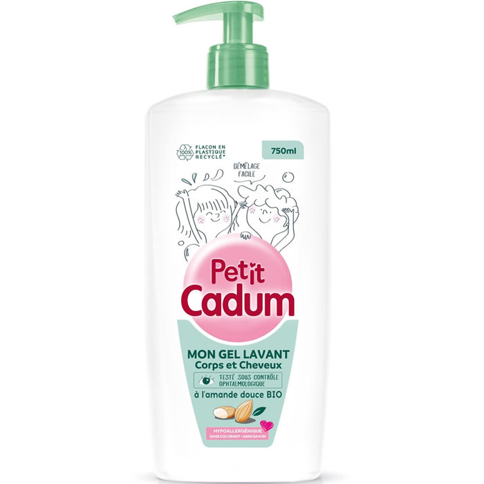 CADUM Petit Cadum – Gel douche et shampoing 2en1 doux amande douce 750 ml