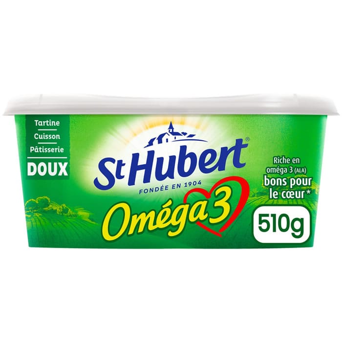 ST HUBERT Omega 3 – Margarine doux pour tartine et cuisson – 510g