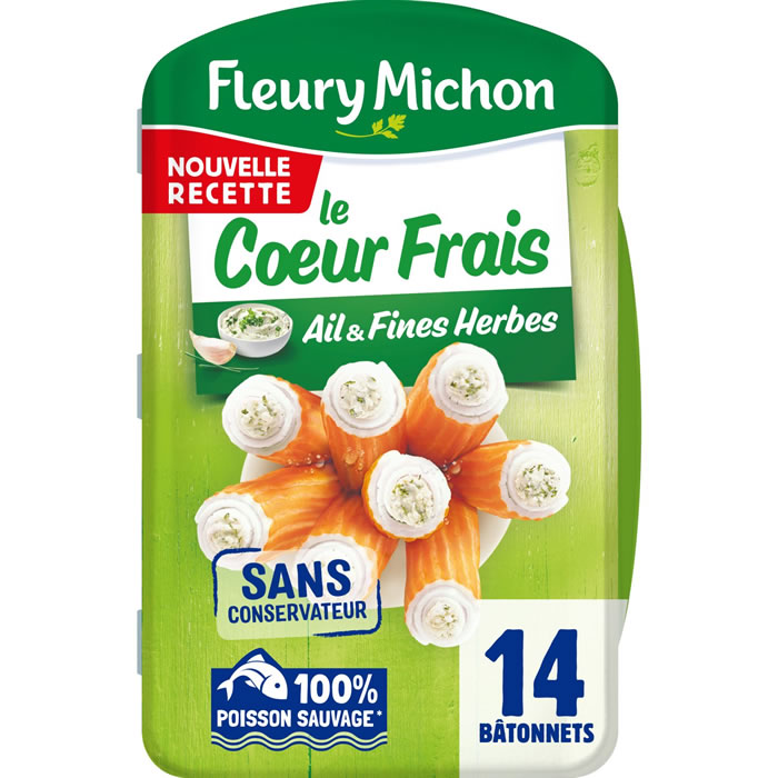 Bâtonnets de surimi, fromage ail et fines herbes MSC – FLEURY MICHON