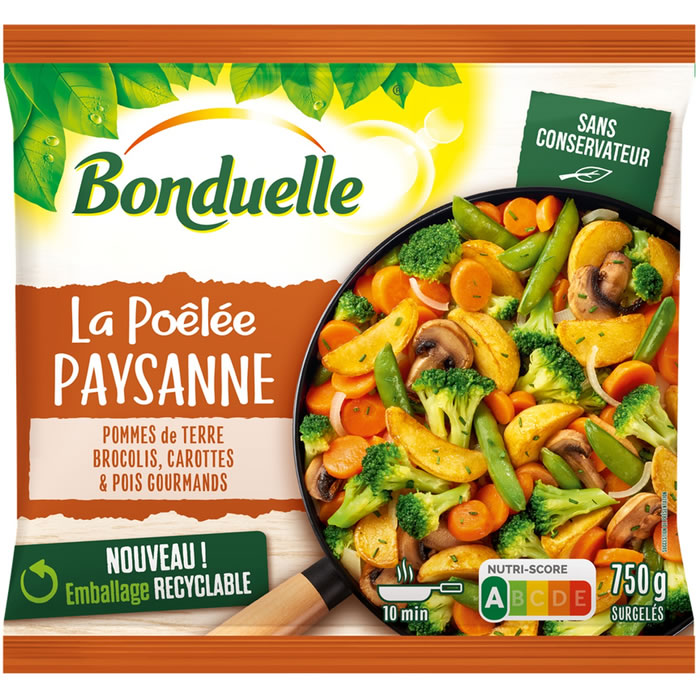 BONDUELLE Paysanne – Poêlée de légumes, pommes de terre et champignons 750g
