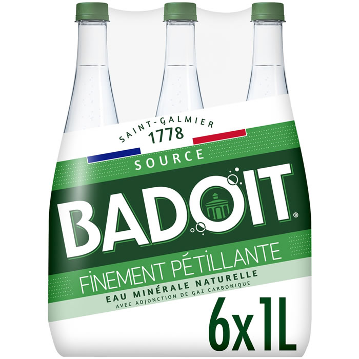BADOIT – Eau minérale naturelle gazeuse Verte 6 x 1 L