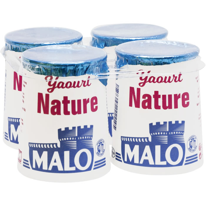 MALO – Yaourts nature 1% M.G 4 x 125 g