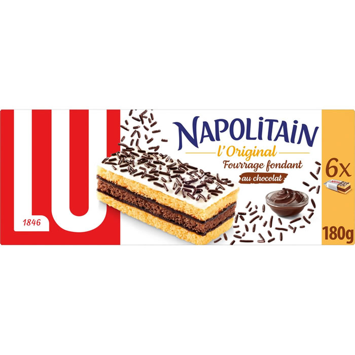 NAPOLITAIN – Gâteaux génoises au chocolat fourrés au chocolat 180g