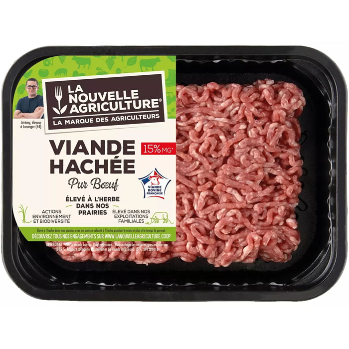 LA NOUVELLE AGRICULTURE – Viande hachée pur bœuf 15% M.G 300 g