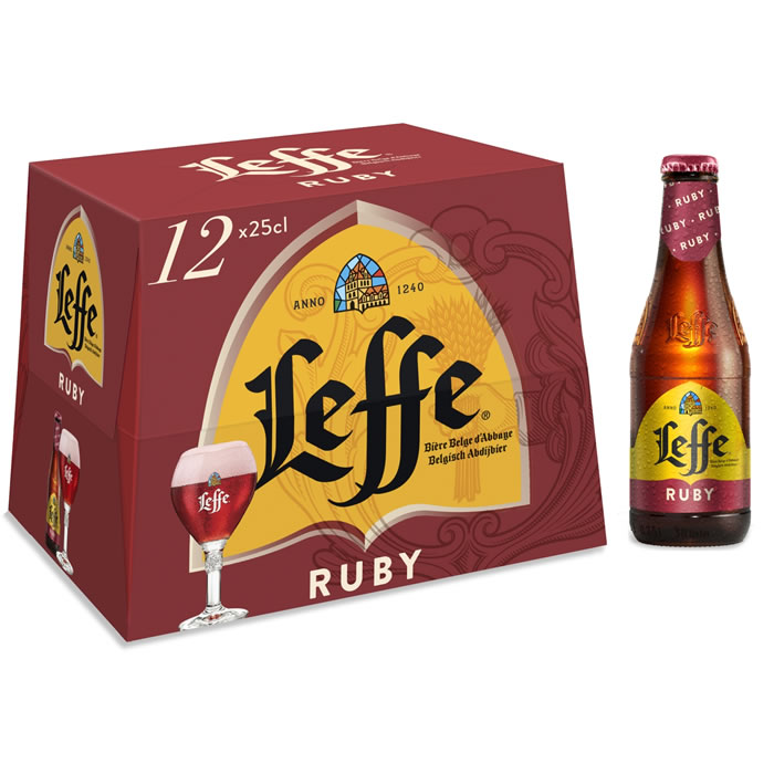 LEFFE – Bière Ruby aromatisée fruits rouges 12 x 25 cl