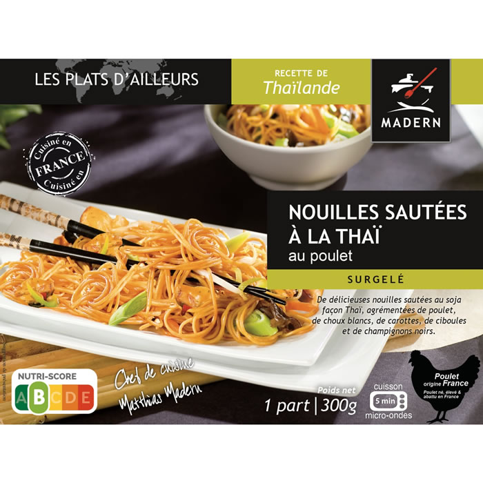 MADERN – Nouilles sautées à la Thaï au poulet micro-ondes 300g