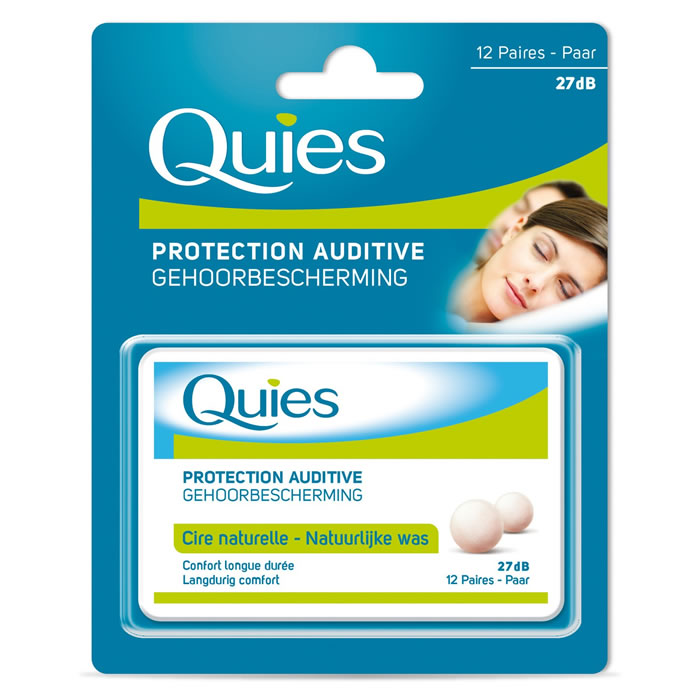 QUIES Protections auditives cire naturelle x12 paires