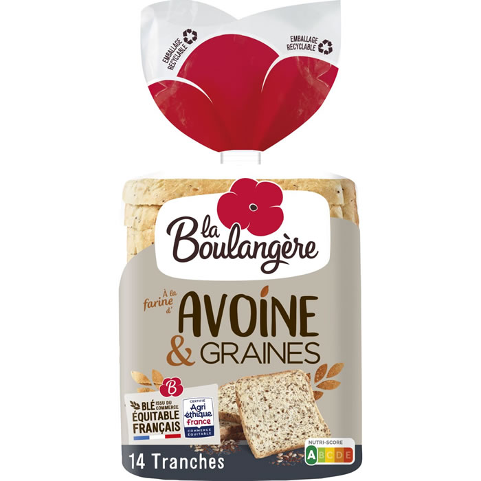 LA BOULANGERE – Pain de mie avoine et graines 500g