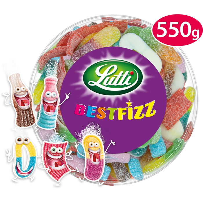 LUTTI BestFizz Assortiment de bonbons gélifiés et acidulés aromatisés 550g