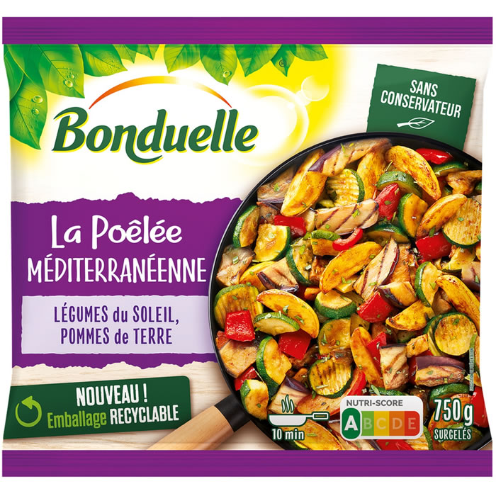 BONDUELLE Méditerranéenne – Poêlée de légumes, pommes de terre et graines de courge 750g