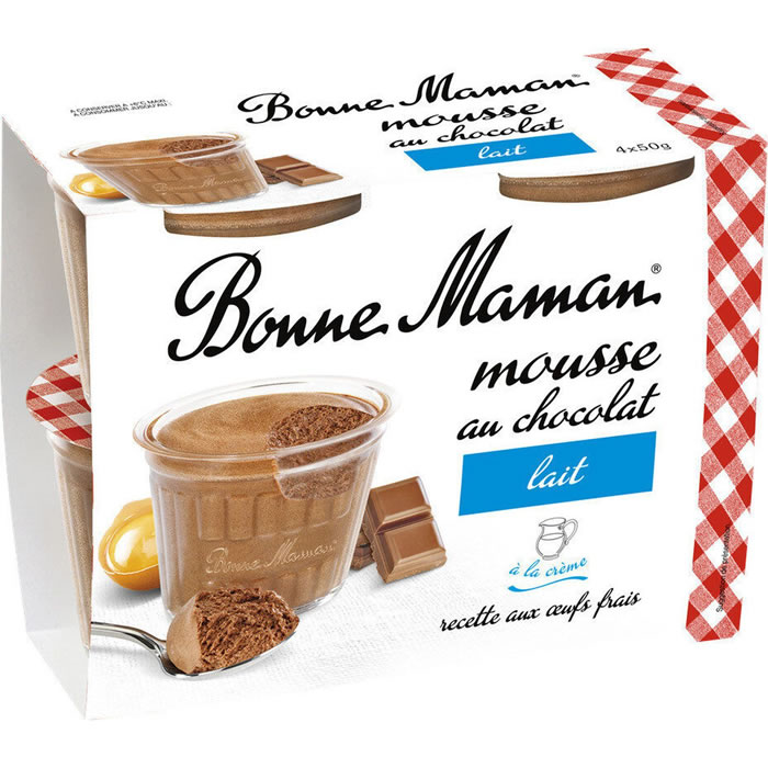 Bonne Maman – Mousse au chocolat au lait 4x50g