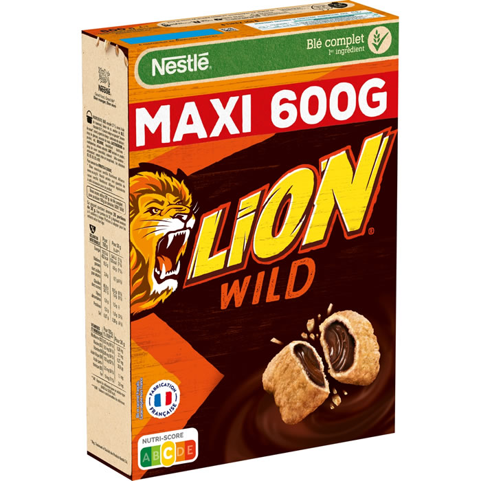NESTLE Lion Wild – Céréales au caramel fourrées au chocolat 600 g