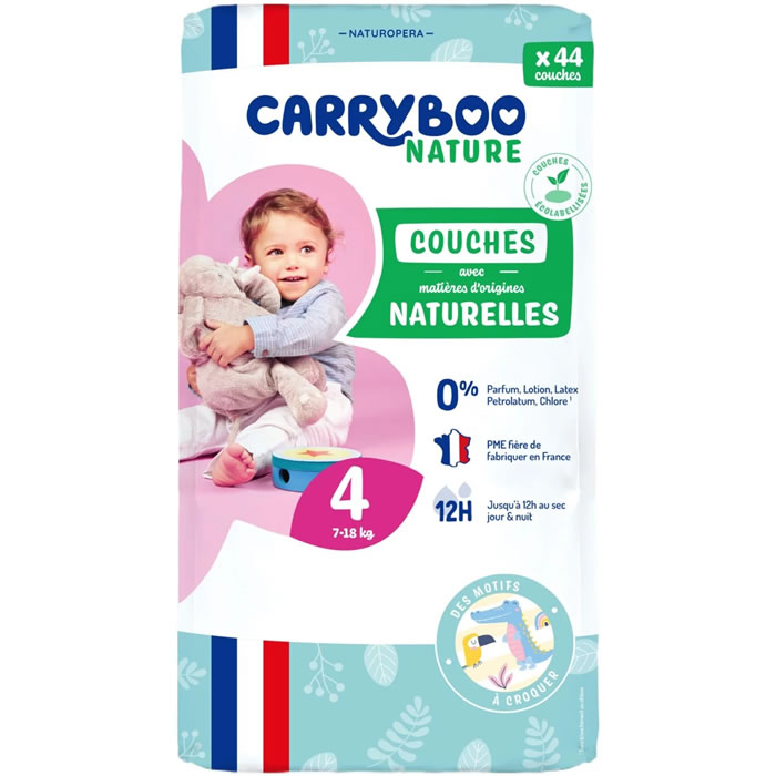 CARRYBOO NATURE – Couches taille 4 (7-15 kg) 44 couches