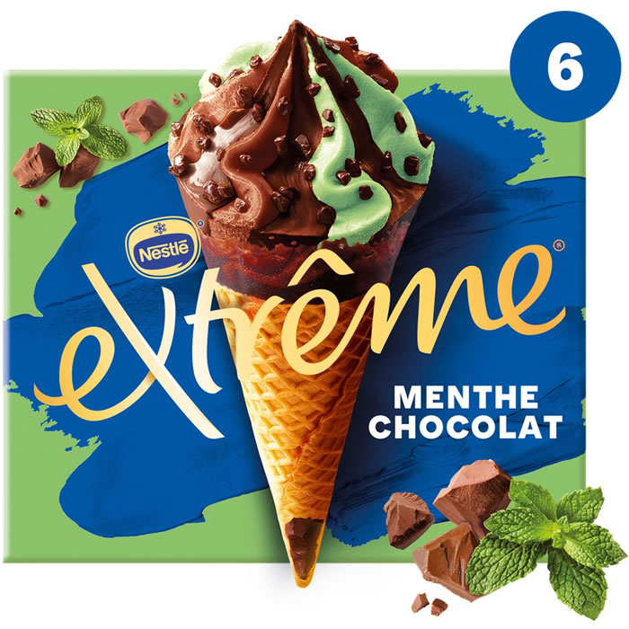 EXTRÊME – Cônes glacés à la menthe et chocolat 6x71g