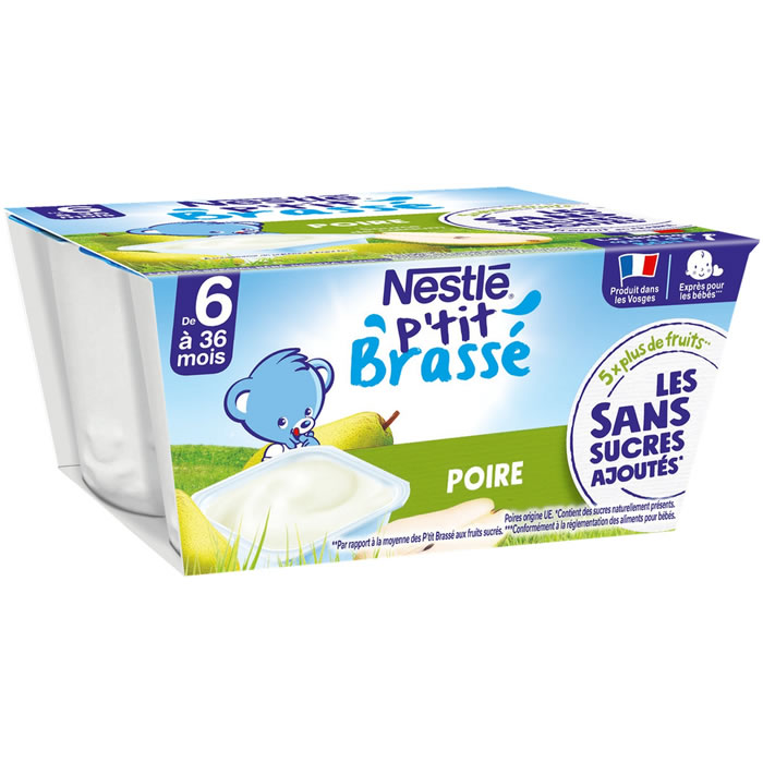 NESTLE P’tit Brassé – Dessert à la poire 4 x 90 g