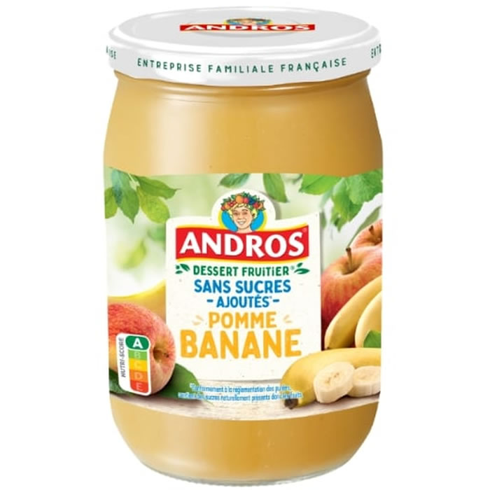 ANDROS – Dessert pomme et banane sans sucres ajoutés 650 g