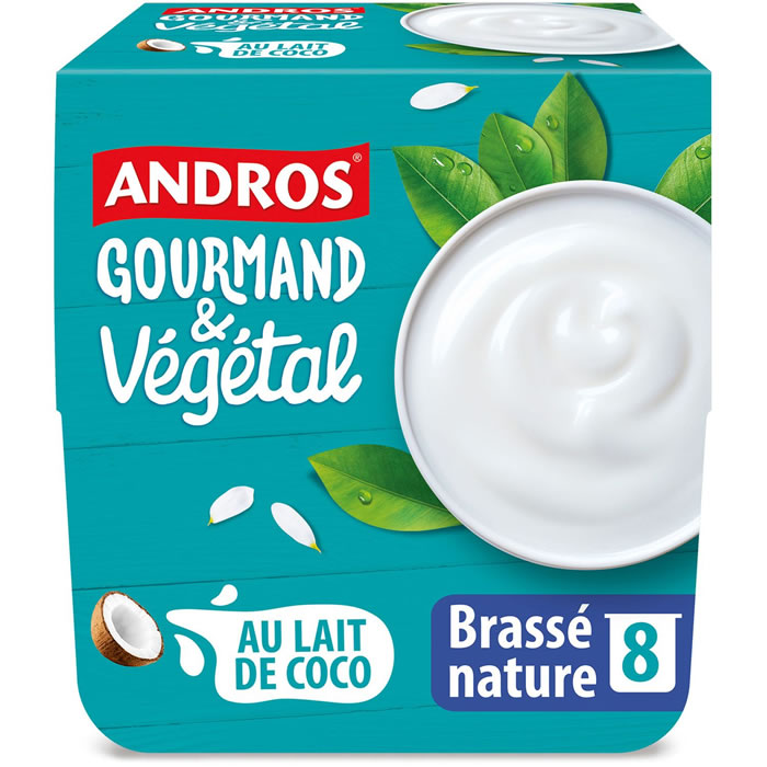 ANDROS Gourmand & Végétal – Dessert brassé nature au lait de coco