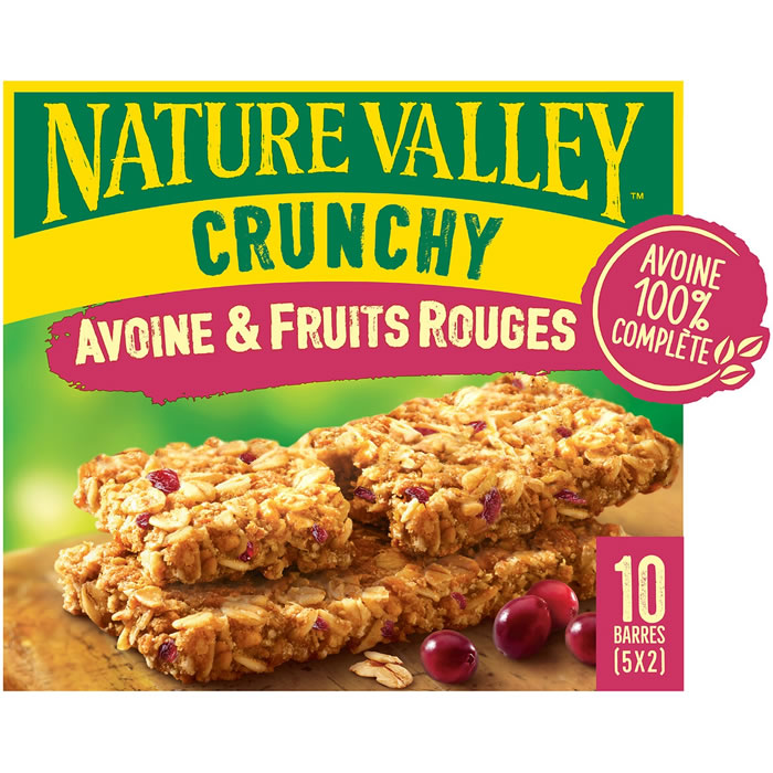 NATURE VALLEY Crunchy Barres céréalières à l’avoine et fruits rouges