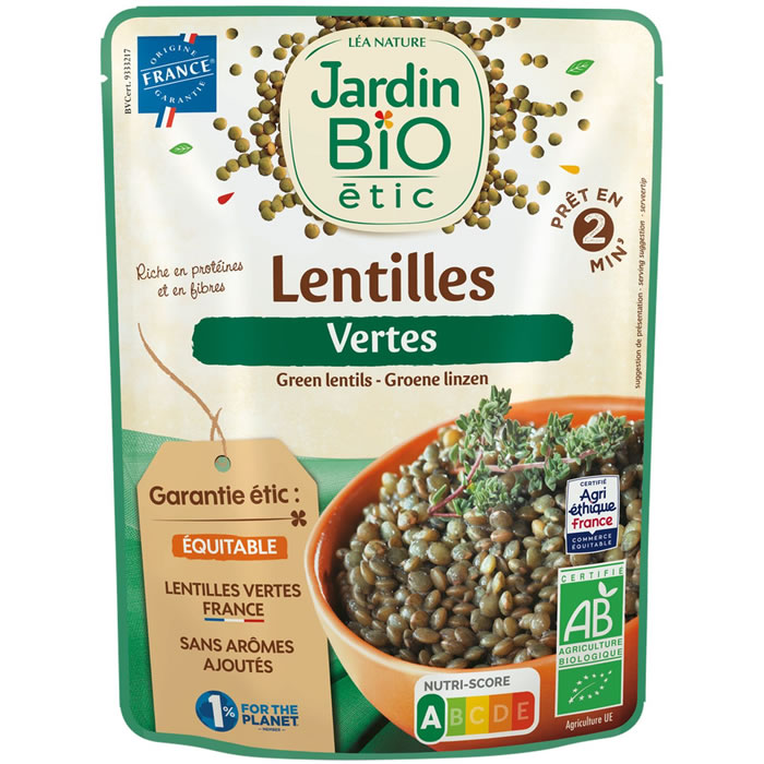 JARDIN BIO Étic – Lentilles vertes micro-ondes bio