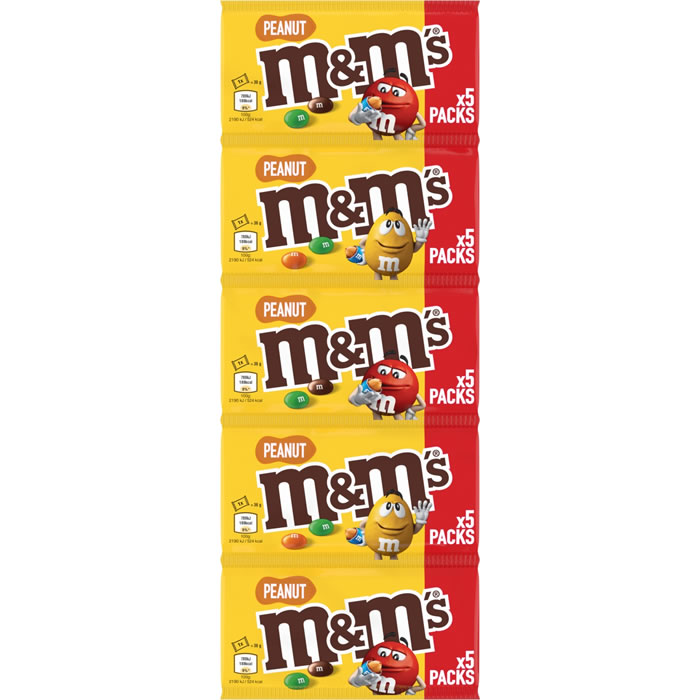 M&M’S Peanut – 5x36g Cacahuètes enrobées de chocolat