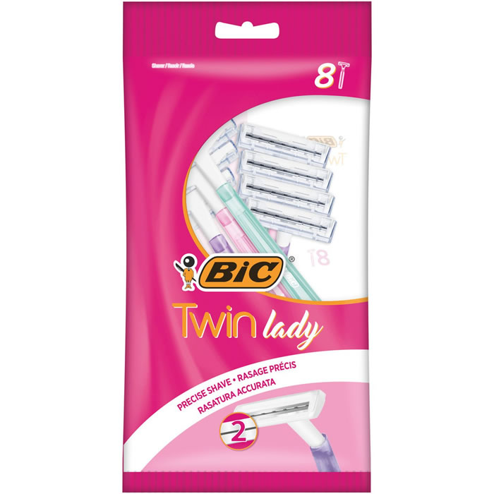 BIC Twin Lady – Rasoir jetable 2 lames 8 rasoirs