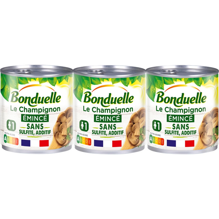 BONDUELLE – Champignons émincés 3 x 115 g