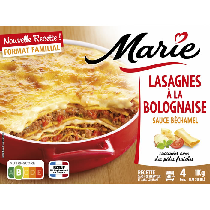MARIE – Lasagnes à la bolognaise 1kg