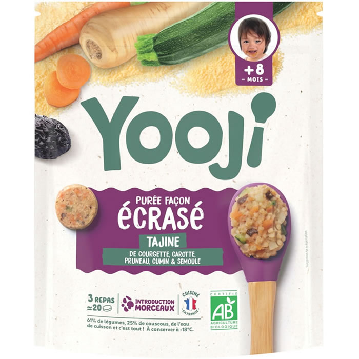 YOOJI – Galets de purée tajine semoule, courgette dès 8 mois bio 400g