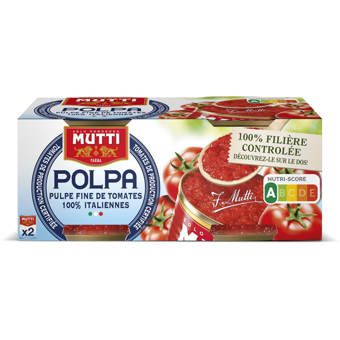 MUTTI – Pulpe de tomates, concassées fines 2x210g