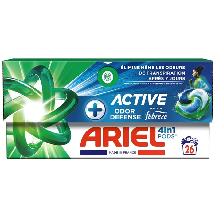 ARIEL 4 en 1 Pods Lessive capsule touche de Febreze 26 capsules