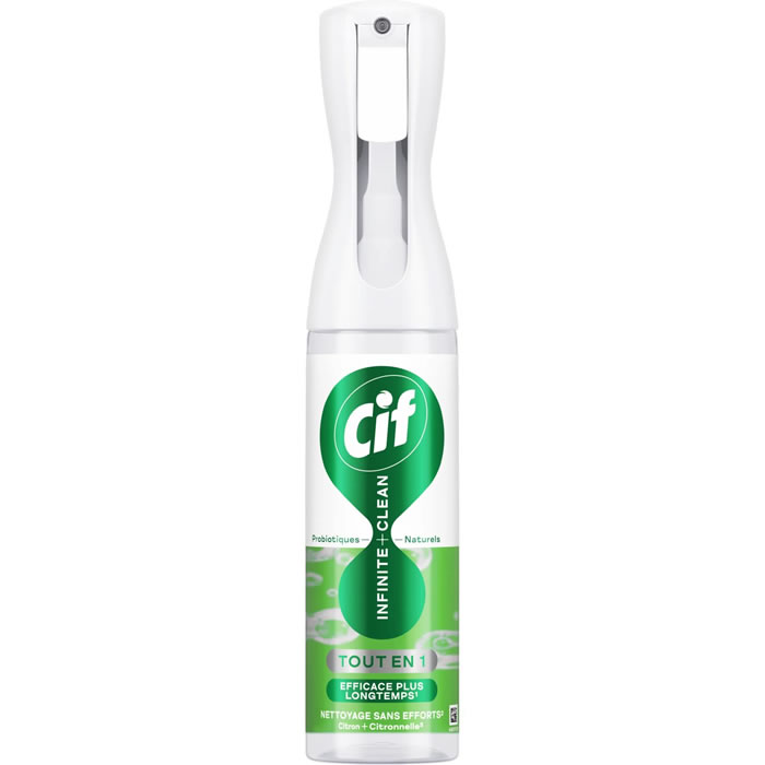 CIF Infinite Clean Nettoyant spray multi-surfaces au citron et citronnelle 280 ml