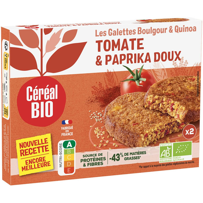 CEREAL BIO – Galettes quinoa et boulgour à la tomate bio 2x100g