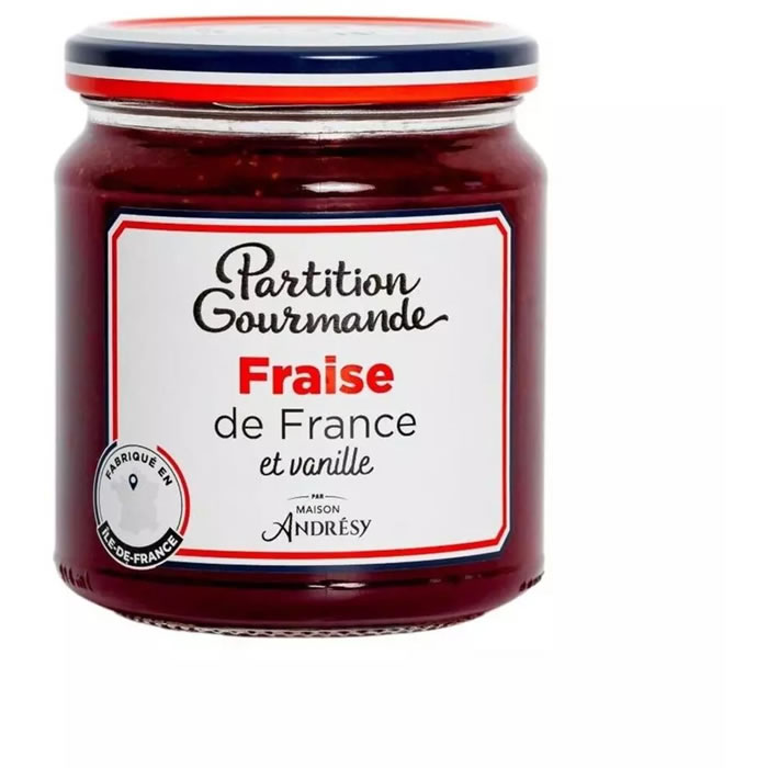 PARTITION GOURMANDE – Confiture de fraise et vanille 325 g