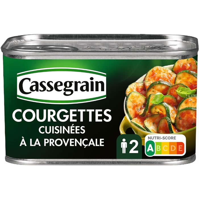 CASSEGRAIN – Courgettes cuisinées à la Provençale et huile d’olive Moyen Format 375g