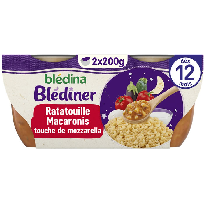 BLEDINA Blédîner – Ratatouille, petits macaroni et lait 2 x 200 g
