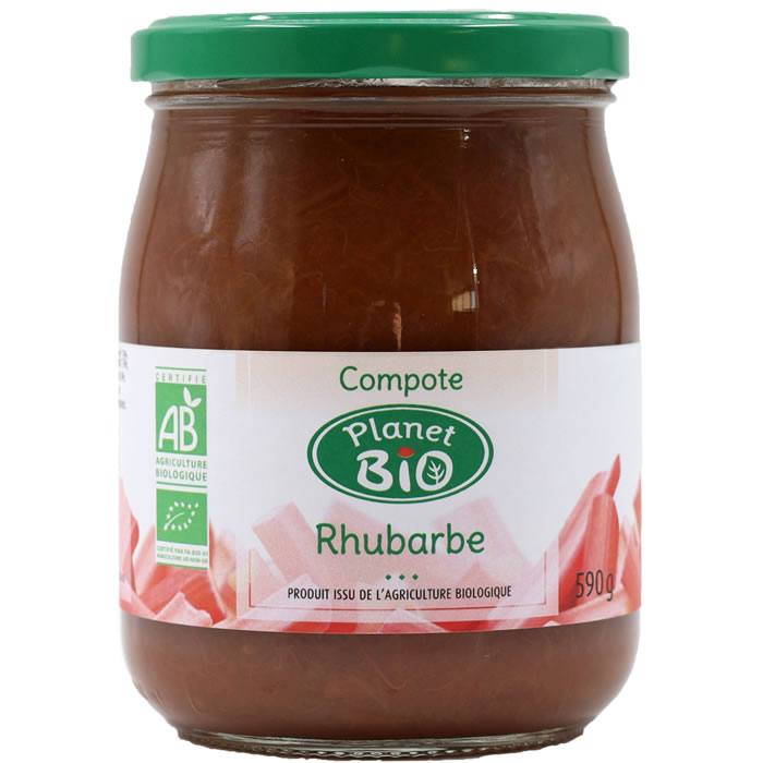 PLANET BIO – Compote de rhubarbe bio 590 g