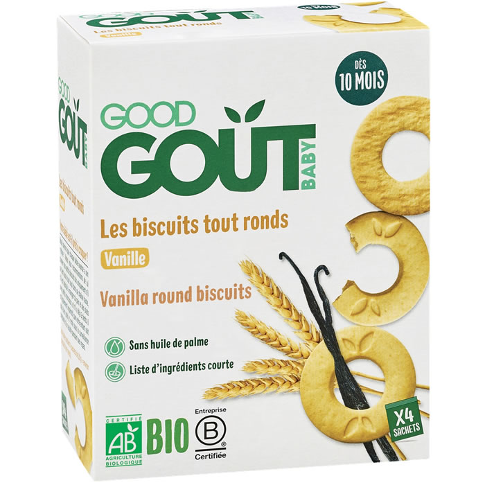 GOOD GOUT – Biscuits ronds à la vanille dès 10 mois bio 80g