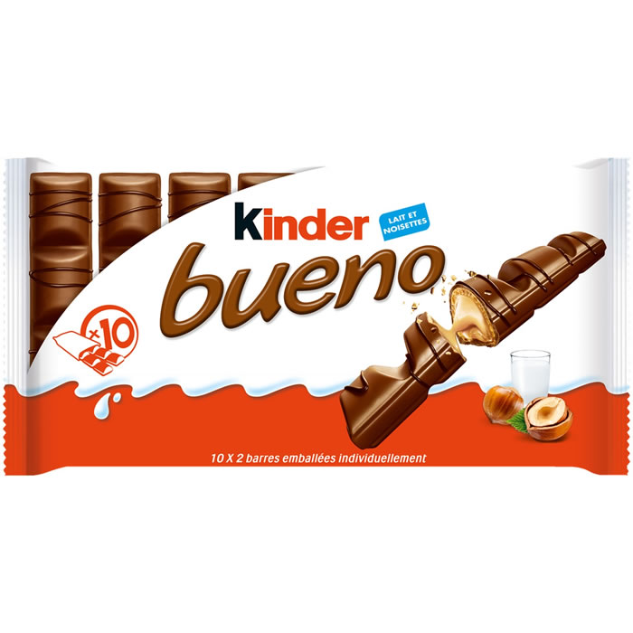 KINDER Bueno Barres chocolatées au lait et noisettes 20×21.5g