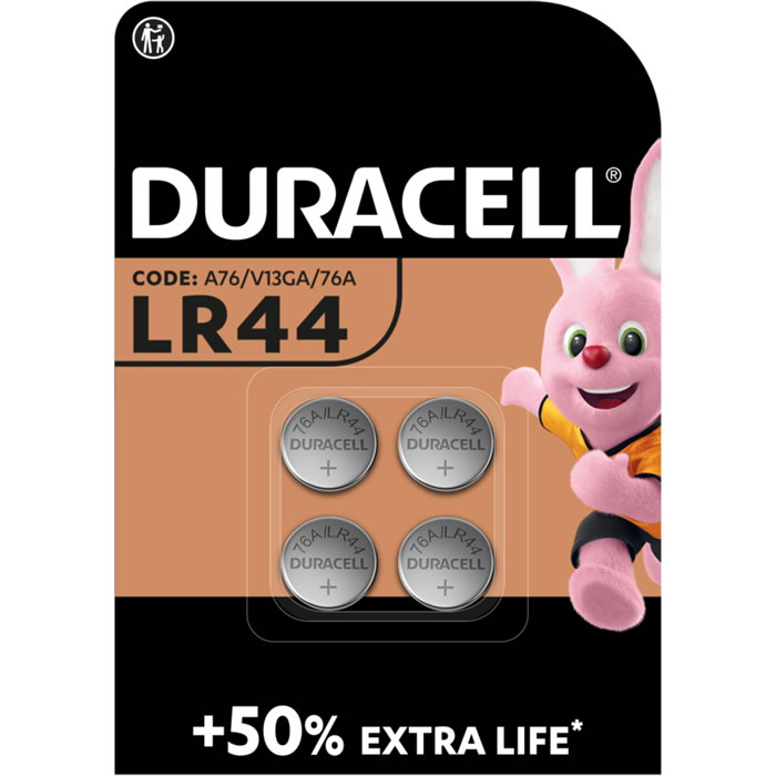 DURACELL Piles boutons alcalines LR44 – type A76