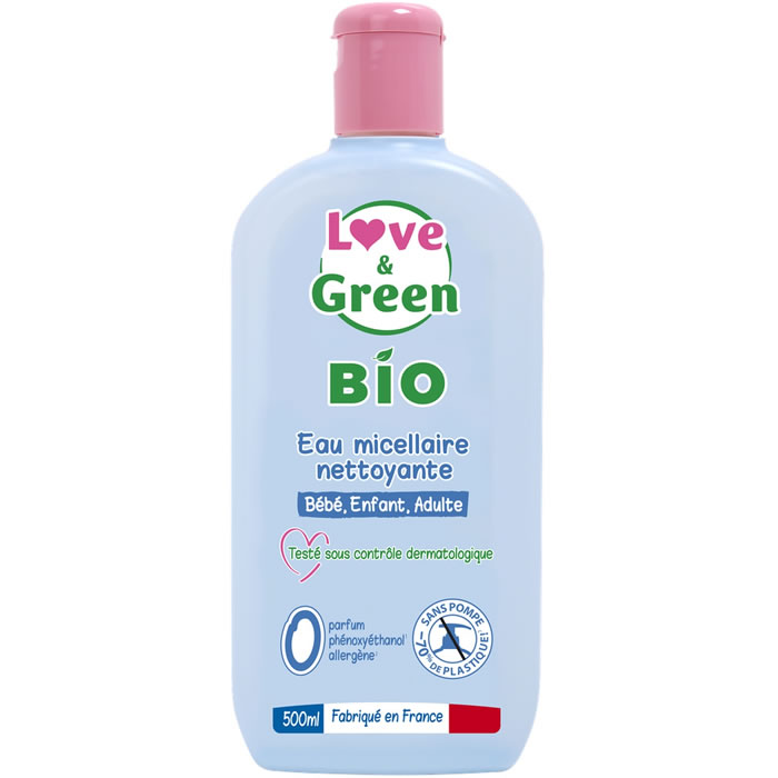 LOVE & GREEN – Eau micellaire nettoyante bio – 500 ml