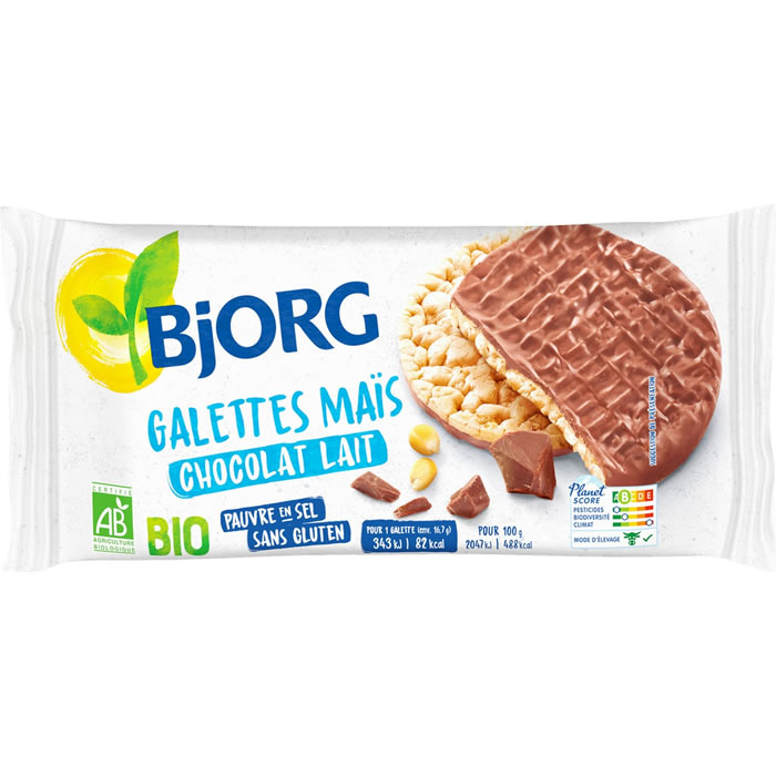 BJORG – Galettes de maïs au chocolat au lait bio 100g
