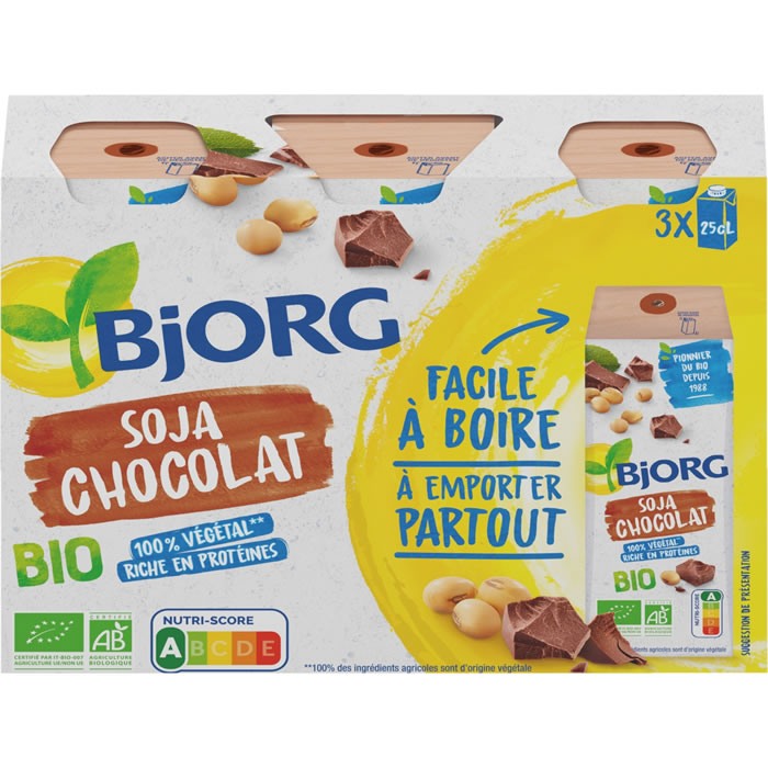 BJORG – Boisson végétale au soja et chocolat bio 3x25cl