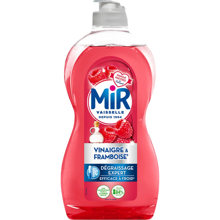 MIR Liquide vaisselle dégraissant vinaigre & framboise 450 ml