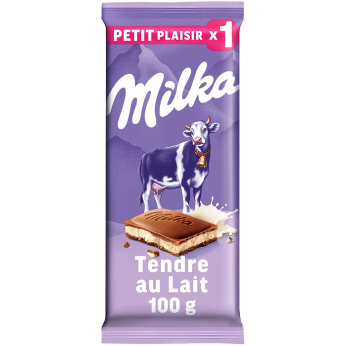 MILKA – Tablette de chocolat au lait fourrée au lait 100g