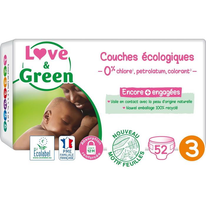 LOVE & GREEN – Couches taille 3 (4-9 kg) 52 couches