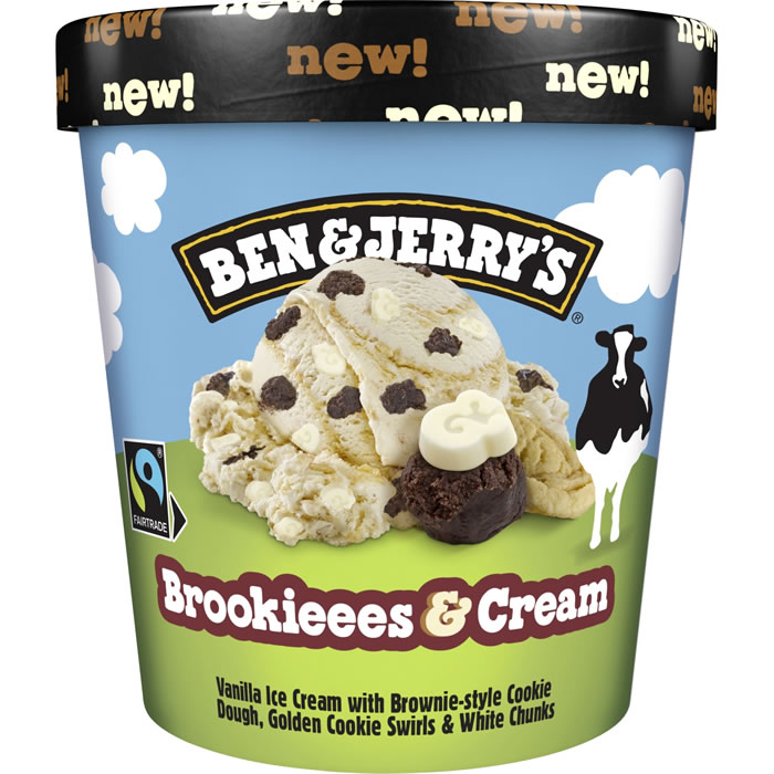 BEN & JERRY’S – Crème glacée à la vanille, cookie et brownie